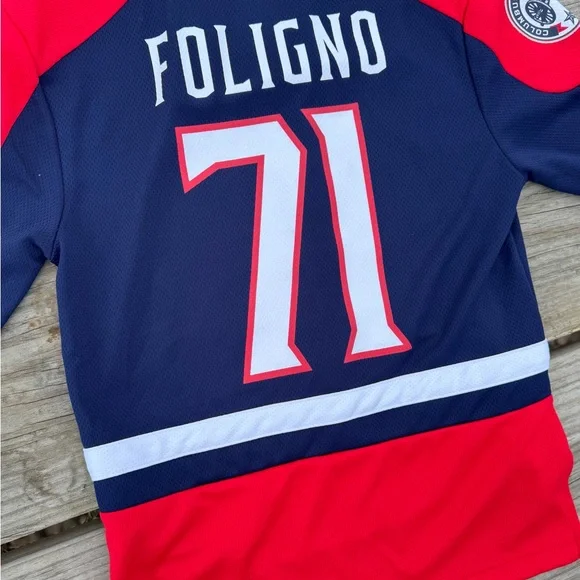 Columbus Blue Jackets Jersey #71 Nick Foligno Style Top - Unisex Size M 8 - Picture 9 of 11
